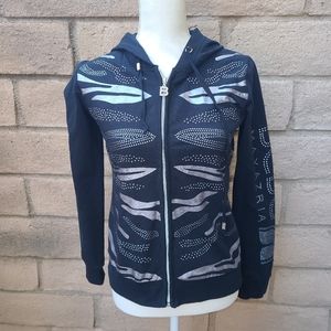 Bcbg Maxazria Athletic Studded Womens Jacket/ Hoodie Full Zip Size Medium